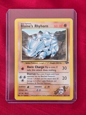 2000, POKEMON, BLAINE'S RHYHORN CARD!!!